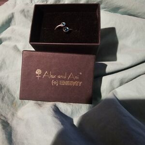 Alex and Ani Silver 925 Ring with Teal Accents